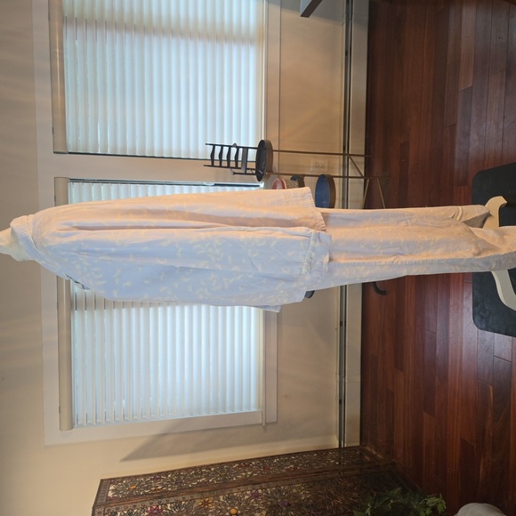 Victoria's Secret Cotton Feather Light Blue White Flannel Pajama Set Medium - Picture 3 of 7